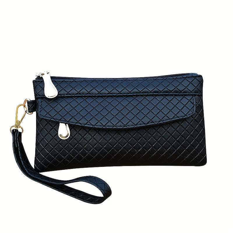 Women's Argyle Quilted Clutch Bag - Multi Zipper Wristlet Bag For Phone & Coin, Fashion Handbag - For Women - Suitable for Evening Parties & Casual Outings - Perfect Gift for Her NovaCart