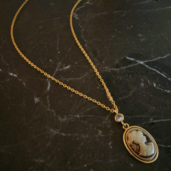 Classic Gold Chain Cameo Necklace Shop Style & More | Fresh Looks, Everyday Deals & Free Shipping