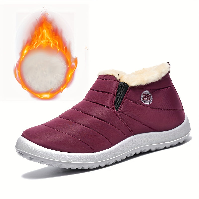 Chic Women's Winter Waterproof Comfort Plush Lined Warmth Ankle Boots