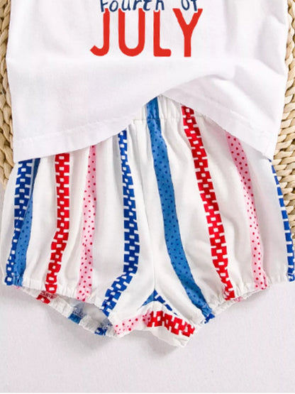 Children's Patriotic USA Floral Tank and Shorts Set New Era Fashion LLc