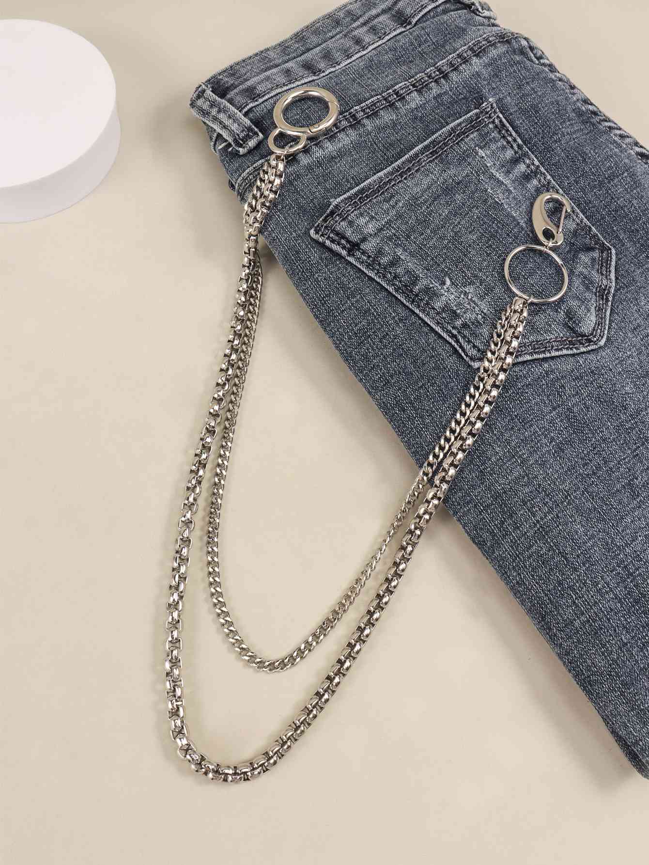 UrbanStyle Double-Layered Metal Chain Belt – Trendy Accessory for Outfit Elevation See size chart under “more details” The Fashion Celestial