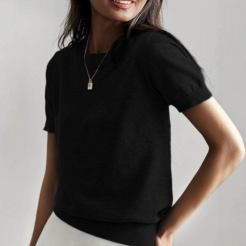 Women’s Soft Stretch Minimalist T-Shirt – Everyday Slim Fit Top FitiqueFit