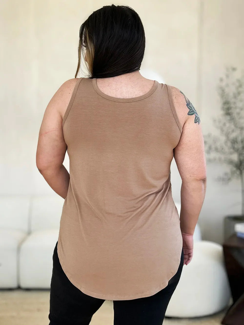 Basic Bae Full Size Round Neck Curved Hem Tank New Era Fashion LLc