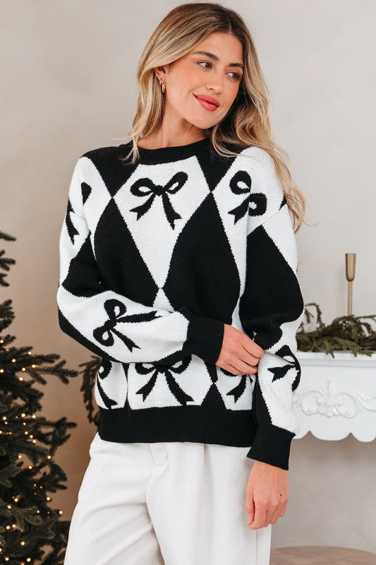 Daetta Rhombus Knit Loose Sweater Shop Style & More | Fresh Looks, Everyday Deals & Free Shipping