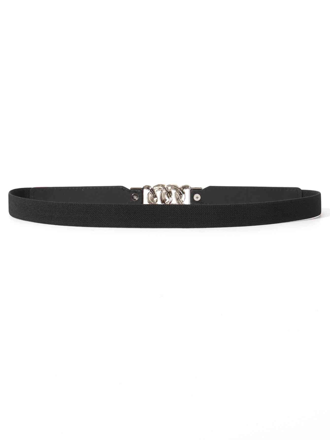 ElegantStyle Zinc Alloy Buckle Elastic PU Belt – Versatile and Stylish Accessory See size chart under “more details” The Fashion Celestial