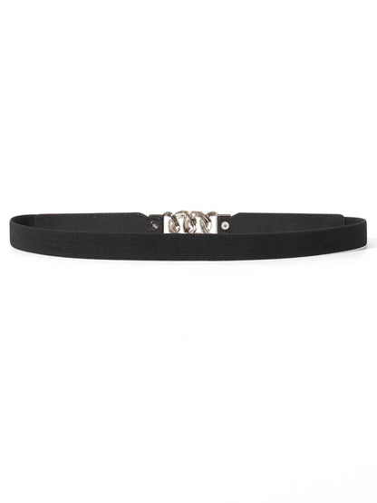 ElegantStyle Zinc Alloy Buckle Elastic PU Belt – Versatile and Stylish Accessory See size chart under “more details” The Fashion Celestial
