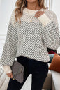 Dotted Colorblock Lantern Sleeve Sweater Shop Style & More | Fresh Looks, Everyday Deals & Free Shipping