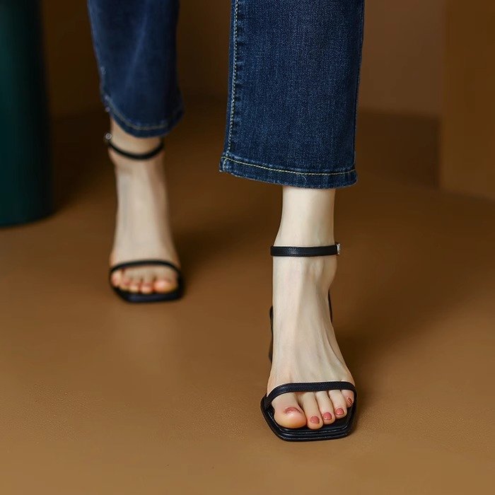 Open Toe Block Heel Buckle Sandals – Versatile Dress Sandal FitiqueFit