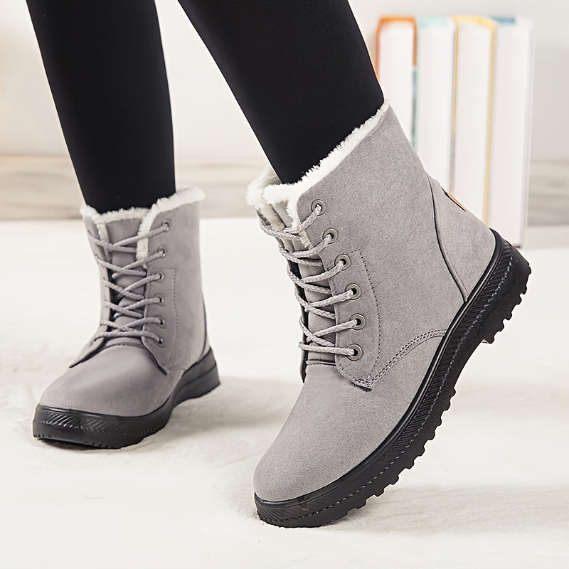 Women'S Winter Boots - Slip-Resistant PU Sole, Lace-Up Closure, Cushioned Insole - Cold Weather Boots for Everyday & Formal Outfits - Extended Sizes Up to US Women'S 44 (EU 43) - Boots for Winter Adventures, Y Terrain Footwea NovaCart