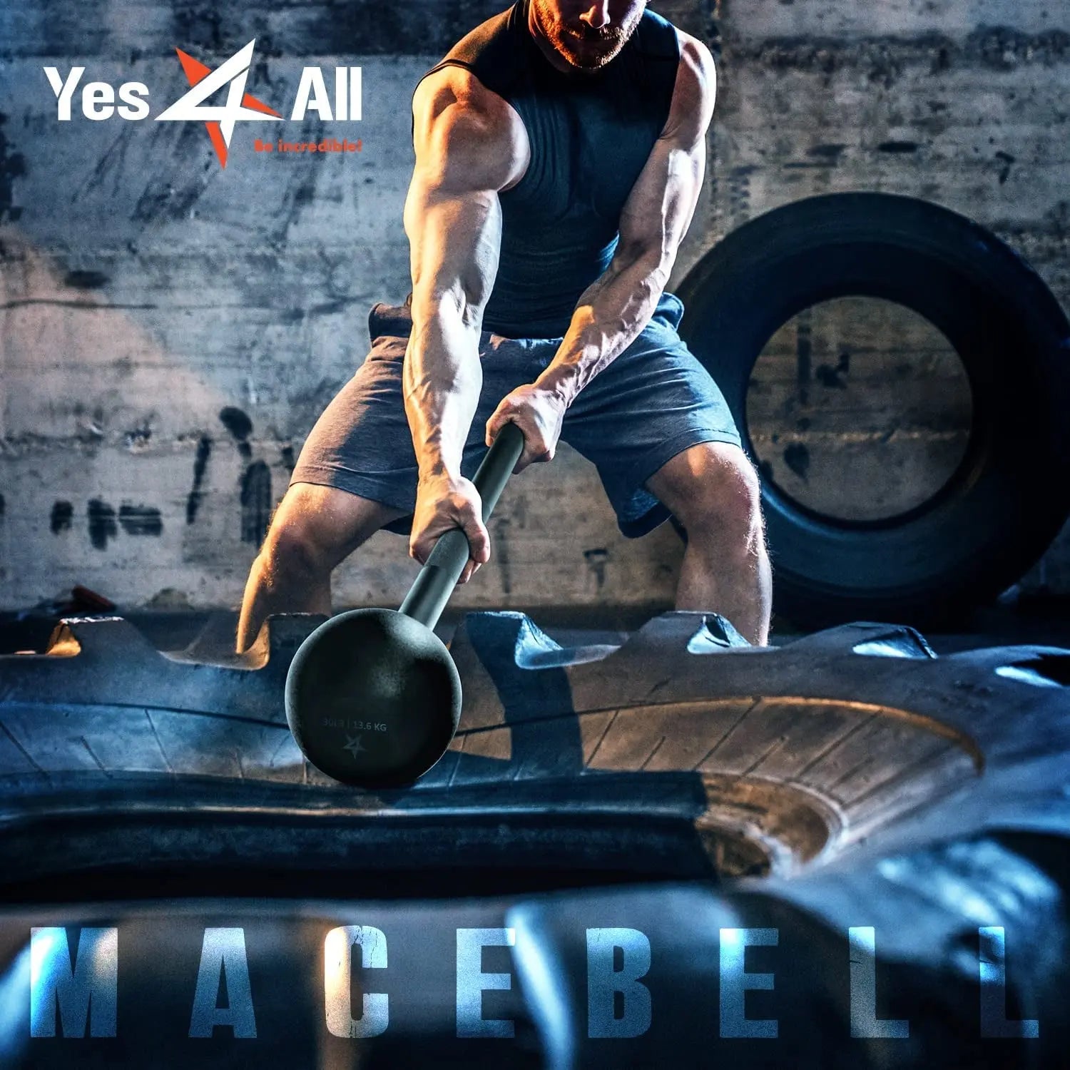 Elevate Your Strength Training with the Versatile 15lb Steel Mace Bell - Perfect for Full Body Workouts, Grip and Shoulder Enhancements