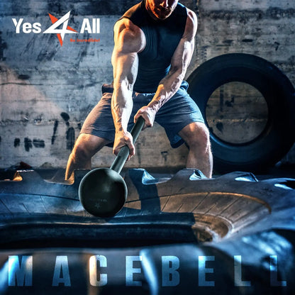 Elevate Your Strength Training with the Versatile 15lb Steel Mace Bell - Perfect for Full Body Workouts, Grip and Shoulder Enhancements