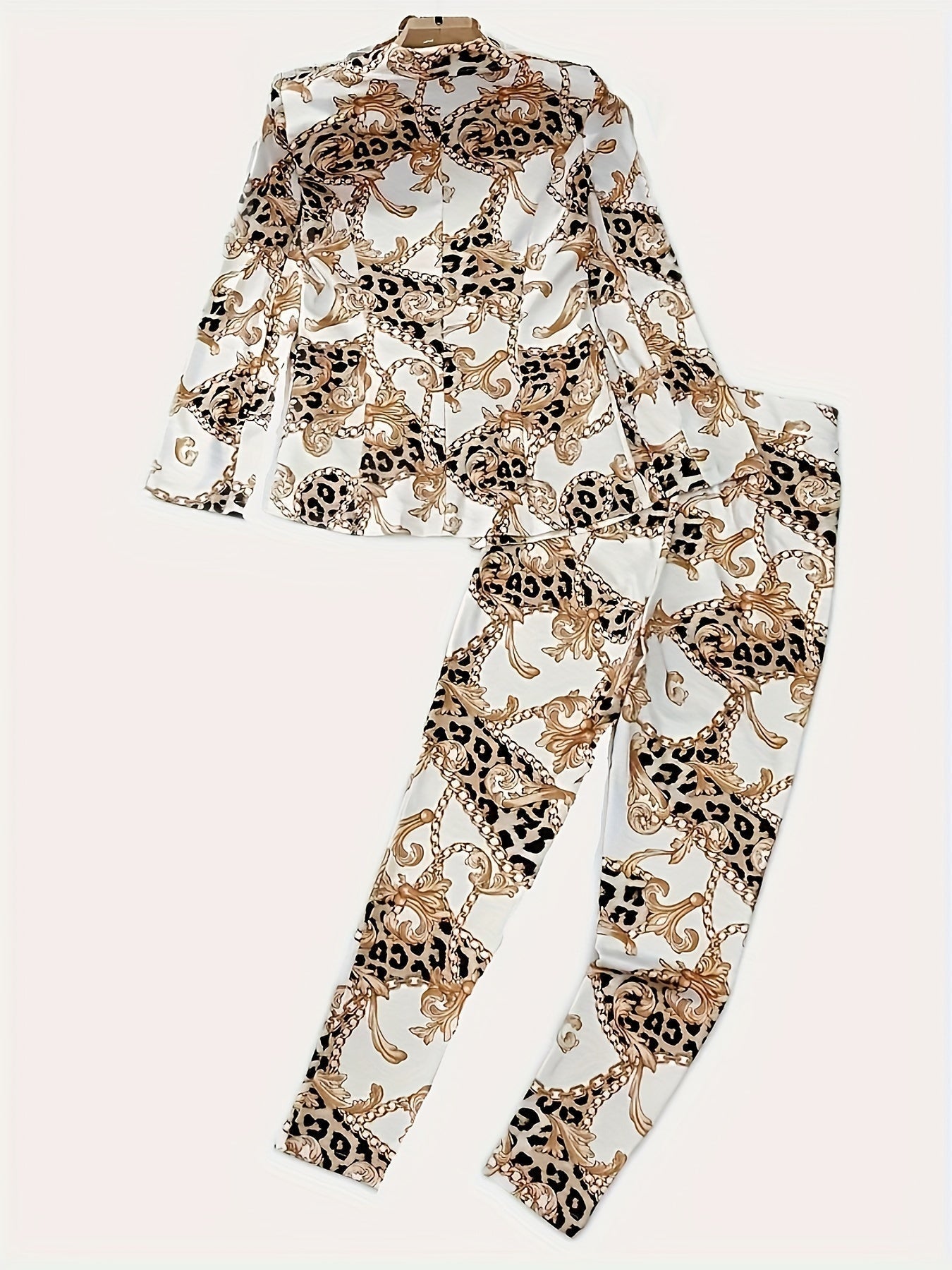 Geometric Print Two-Piece Blazer Set FitiqueFit