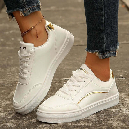 Fashionable Slip-on White Flats with Thick Sole for Women SnagBag