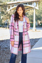 Double Take Full Size Plaid Button Up Lapel Collar Coat West2East Surf