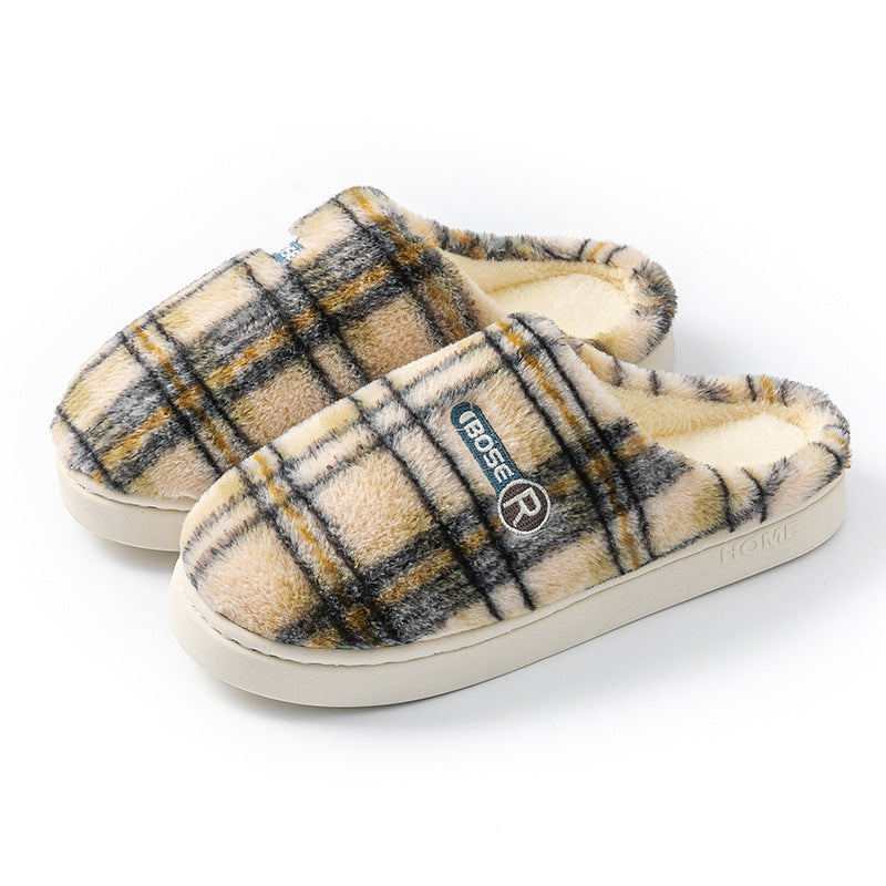 Women's Home Plush Warm Non-slip Plaid Cotton Shoes See size chart under “more details” The Fashion Celestial