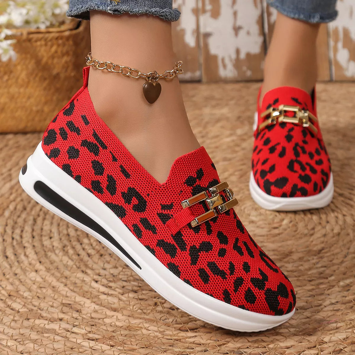 Leopard Mesh Slip-Ons New Era Fashion LLc