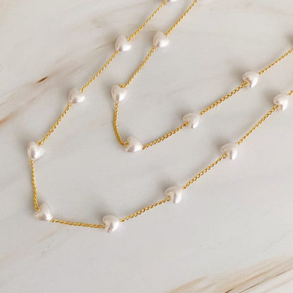 Pearl Heart Long Chain Necklace Shop Style & More | Fresh Looks, Everyday Deals & Free Shipping