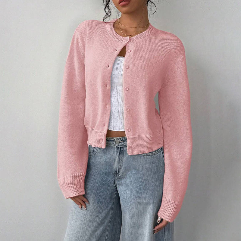 Light Ribbed Button-Up Cardigan FitiqueFit