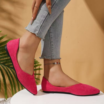 Women's Suede Pointed-Toe Flat Shoes FitiqueFit