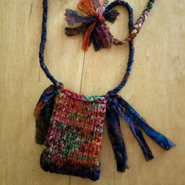 Cell Phone Crossbody Shoulder Bag Knit Pattern