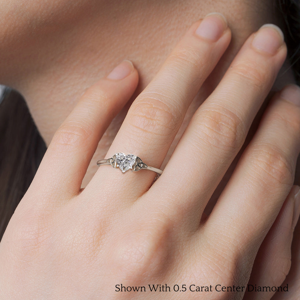 Heart Shaped Celtic Solitaire Engagement Ring Fascinating Diamonds