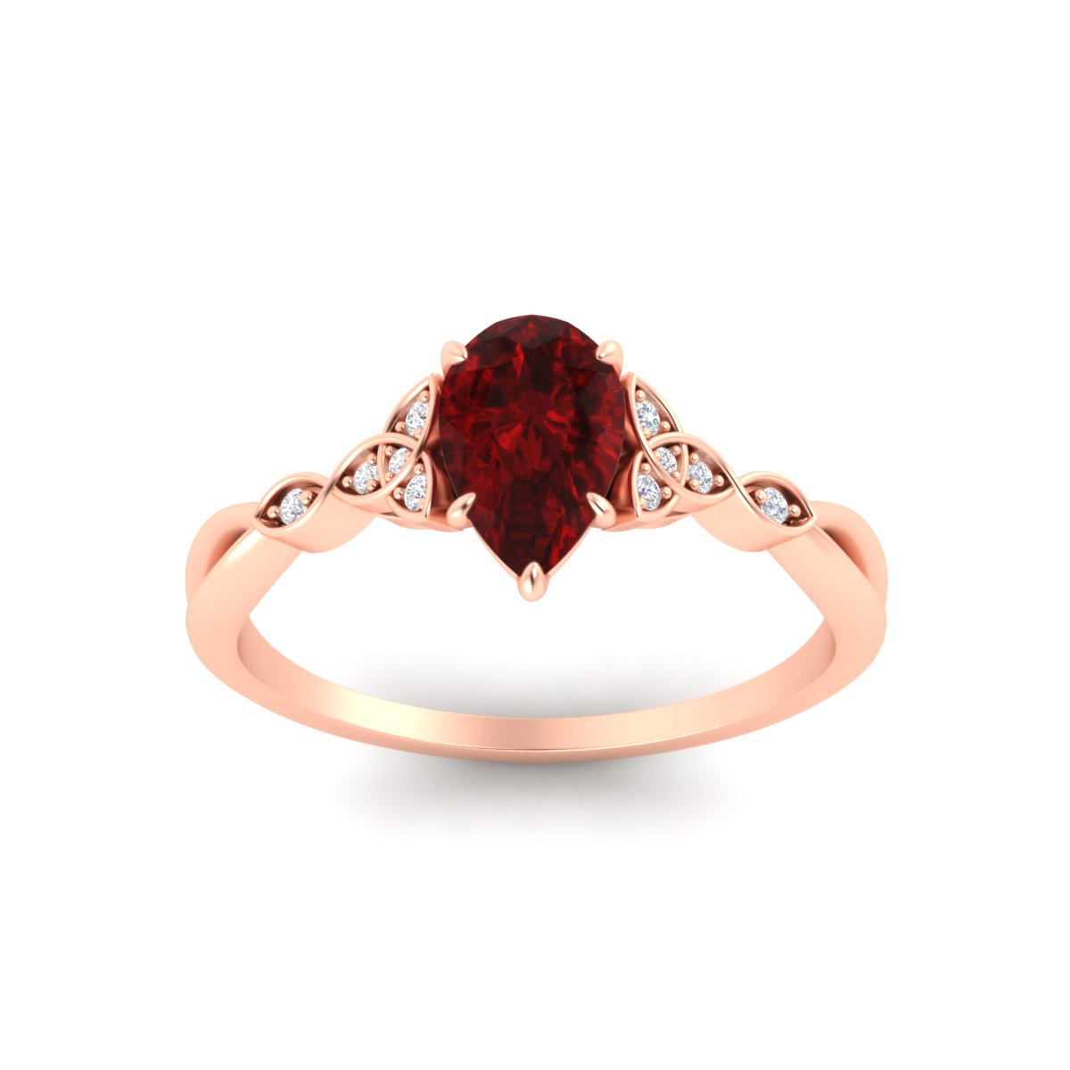 Celtic Knot Pear Shaped Colored Ring Fascinating Diamonds