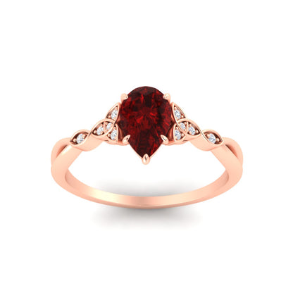 Celtic Knot Pear Shaped Colored Ring Fascinating Diamonds