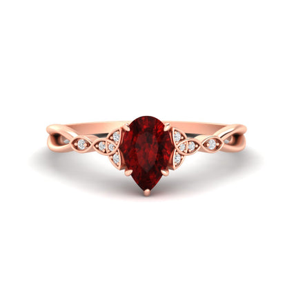 Celtic Knot Pear Shaped Colored Ring Fascinating Diamonds