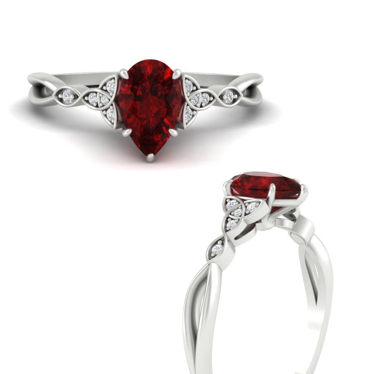 Celtic Knot Pear Shaped Colored Ring Fascinating Diamonds