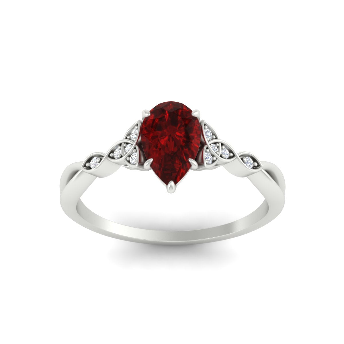 Celtic Knot Pear Shaped Colored Ring Fascinating Diamonds