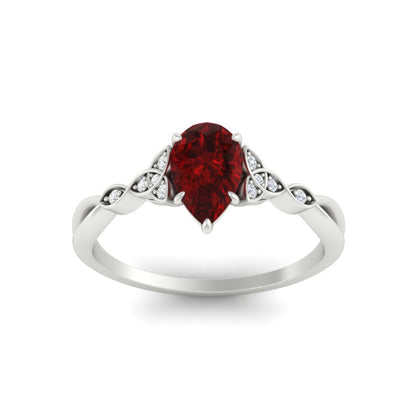 Celtic Knot Pear Shaped Colored Ring Fascinating Diamonds