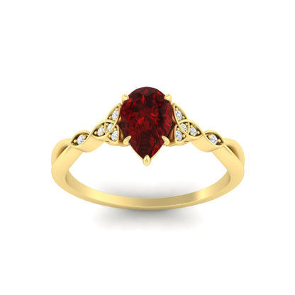 Celtic Knot Pear Shaped Colored Ring Fascinating Diamonds