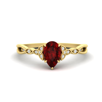 Celtic Knot Pear Shaped Colored Ring Fascinating Diamonds