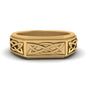 Celtic Engraved Mens Gold Ring Fascinating Diamonds