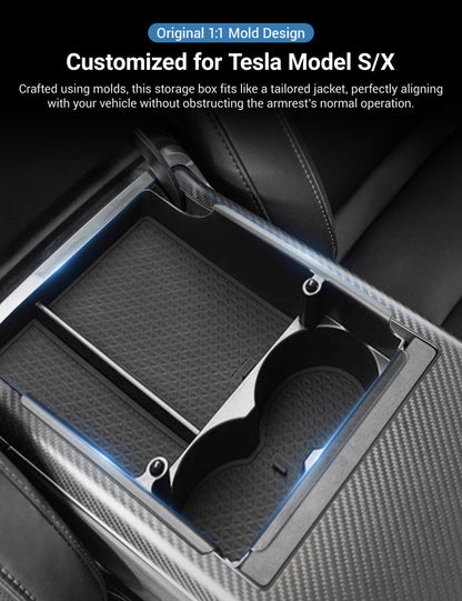 Center Console Armrest Storage Box for Tesla Model S/X Tesery Official Store