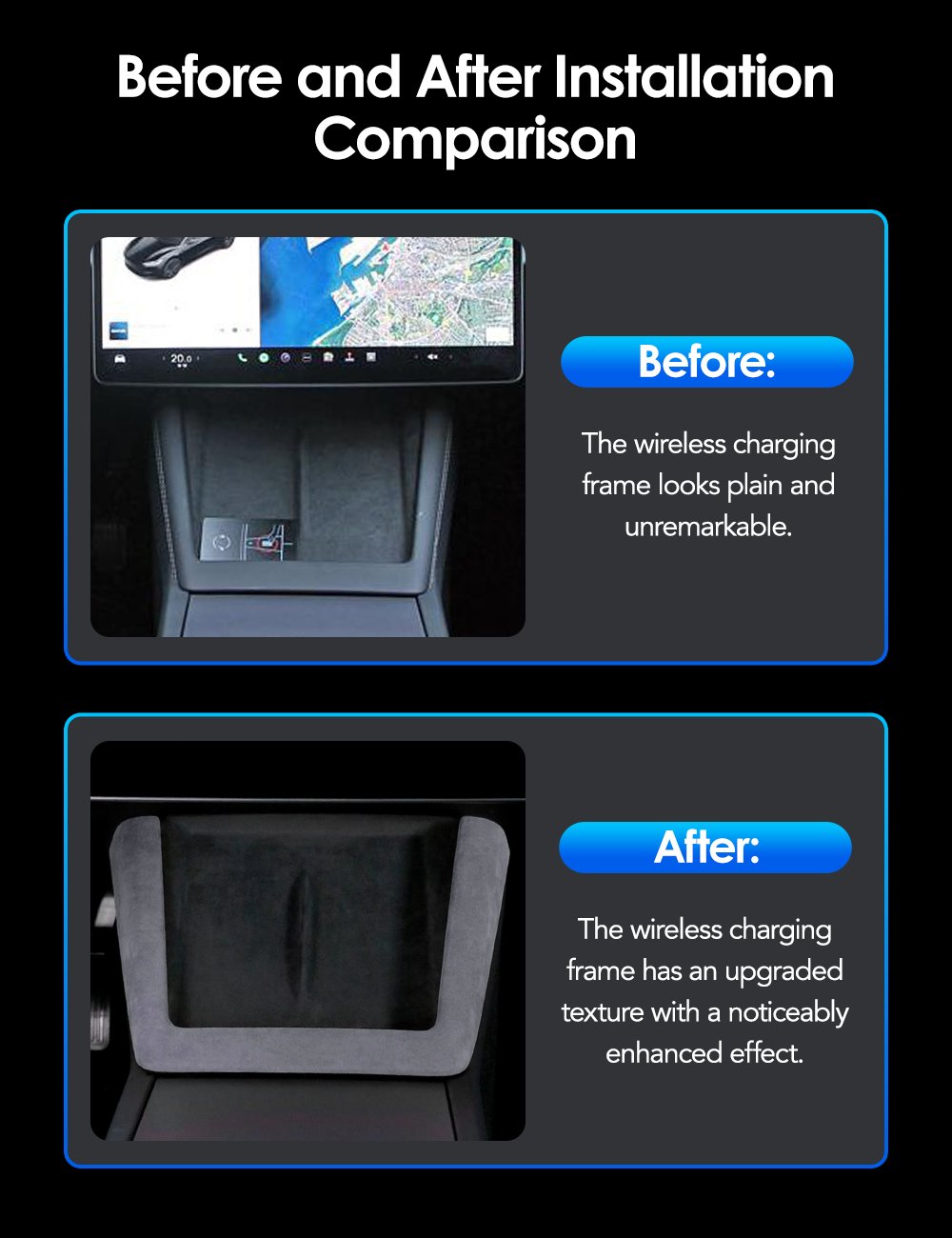 Center Console Wireless Charger Cover Trim for Model 3 Highland & Model Y Juniper Tesery Official Store