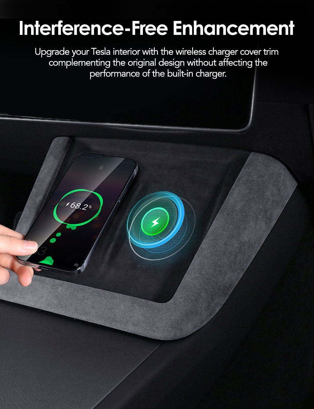 Center Console Wireless Charger Cover Trim for Model 3 Highland & Model Y Juniper Tesery Official Store