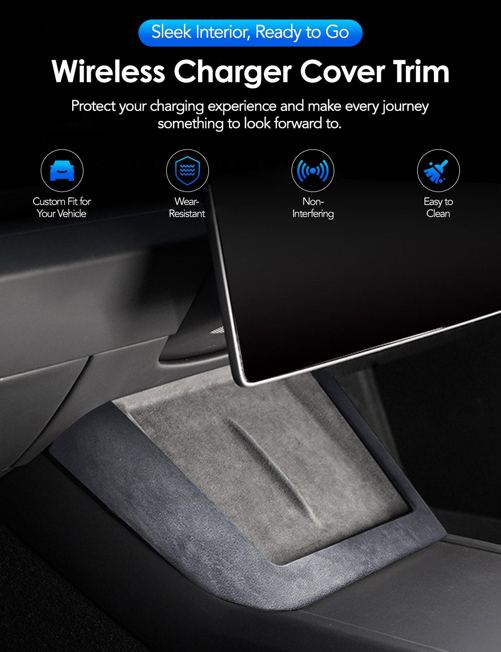 Center Console Wireless Charger Cover Trim for Model 3 Highland & Model Y Juniper Tesery Official Store