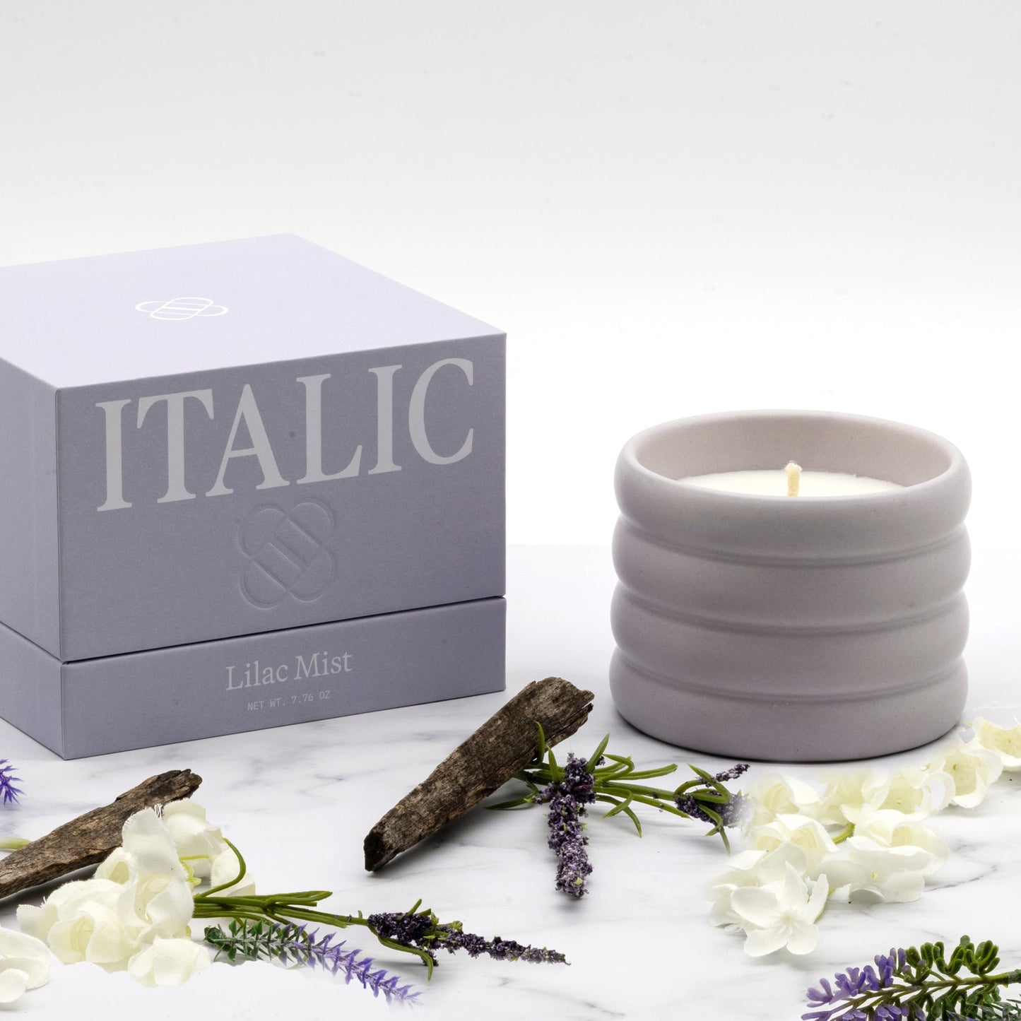 Ceramic Candle & Wick Trimmer Set Italic