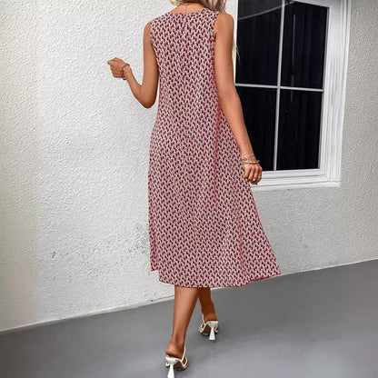 European And American Fashion Commuter Round Neck Sleeveless Dress Women Grayceful LLC