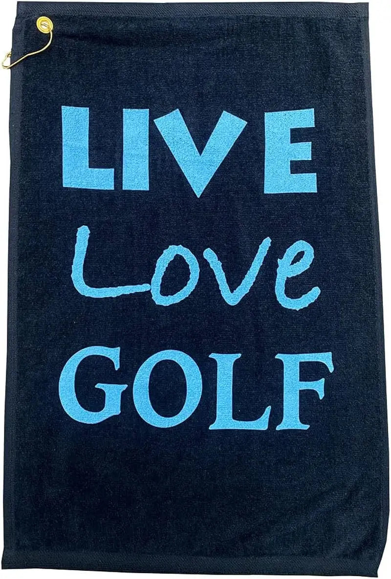 Par 3 - Golf Towel, Tee Bag with 4 Tees, and Bling Ball Marker with Hat Clip - Perfect Golf Gift for Women (Live Love Golf)