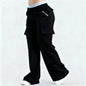 Women's Loose-Fit Casual Pants with Pockets – Solid Color Two-Tone Label FitiqueFit