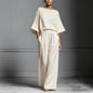 Women’s Flared-Sleeve Linen Suit Two Piece Set FitiqueFit