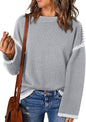 Solid Round Neck Pullover Sweater Autumn And Winter Loose Long Sleeve Tops For Women Clothing Grayceful LLC