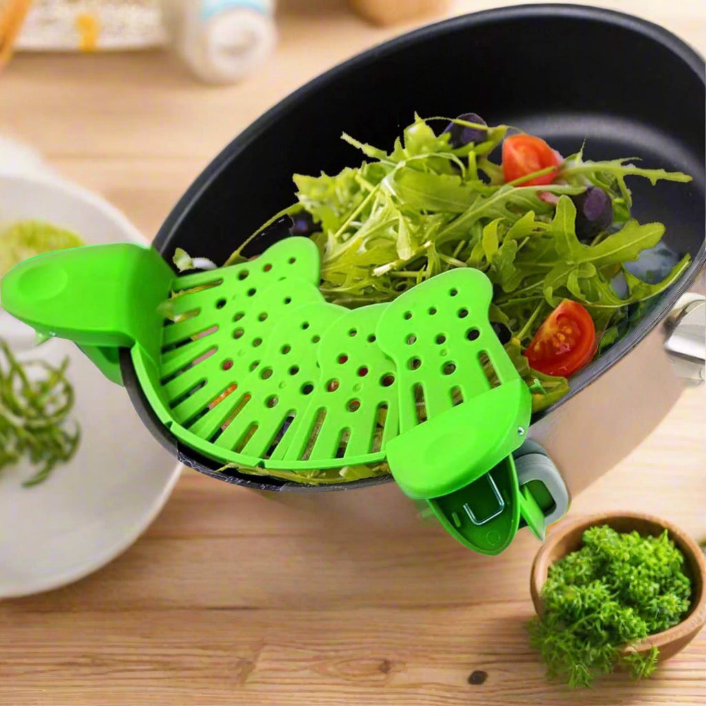 🍝 Universal Silicone Clip-On Pot Strainer SmartPursue™