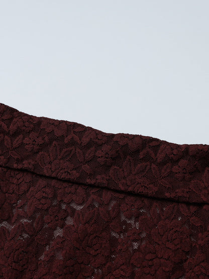 Lace One-Shoulder Long Sleeve Top New Era Fashion LLc