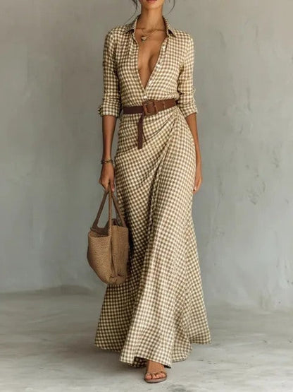 Women's Belted Irregular Pleated Dress FitiqueFit