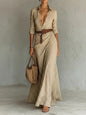 Women's Belted Irregular Pleated Dress FitiqueFit