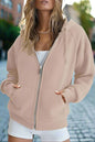 Women’s Zip Up Crop Sweatshirt – Fleece Lined Casual Hoodie FitiqueFit