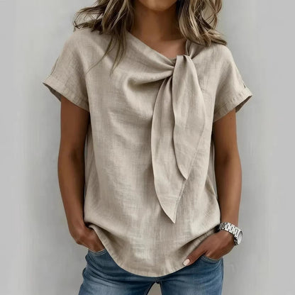 Women's Loose-Fit Short Sleeve Casual Pullover T-Shirt FitiqueFit